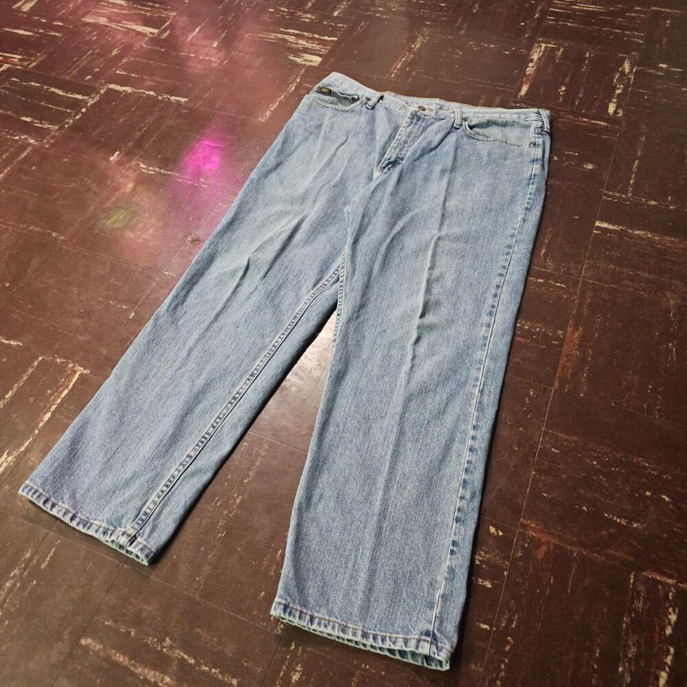 Baggy Jeans y2k 90s Light Wash Stonewashed Relaxed Straight Leg Blue (36W) ✨